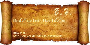 Brüszler Harlám névjegykártya